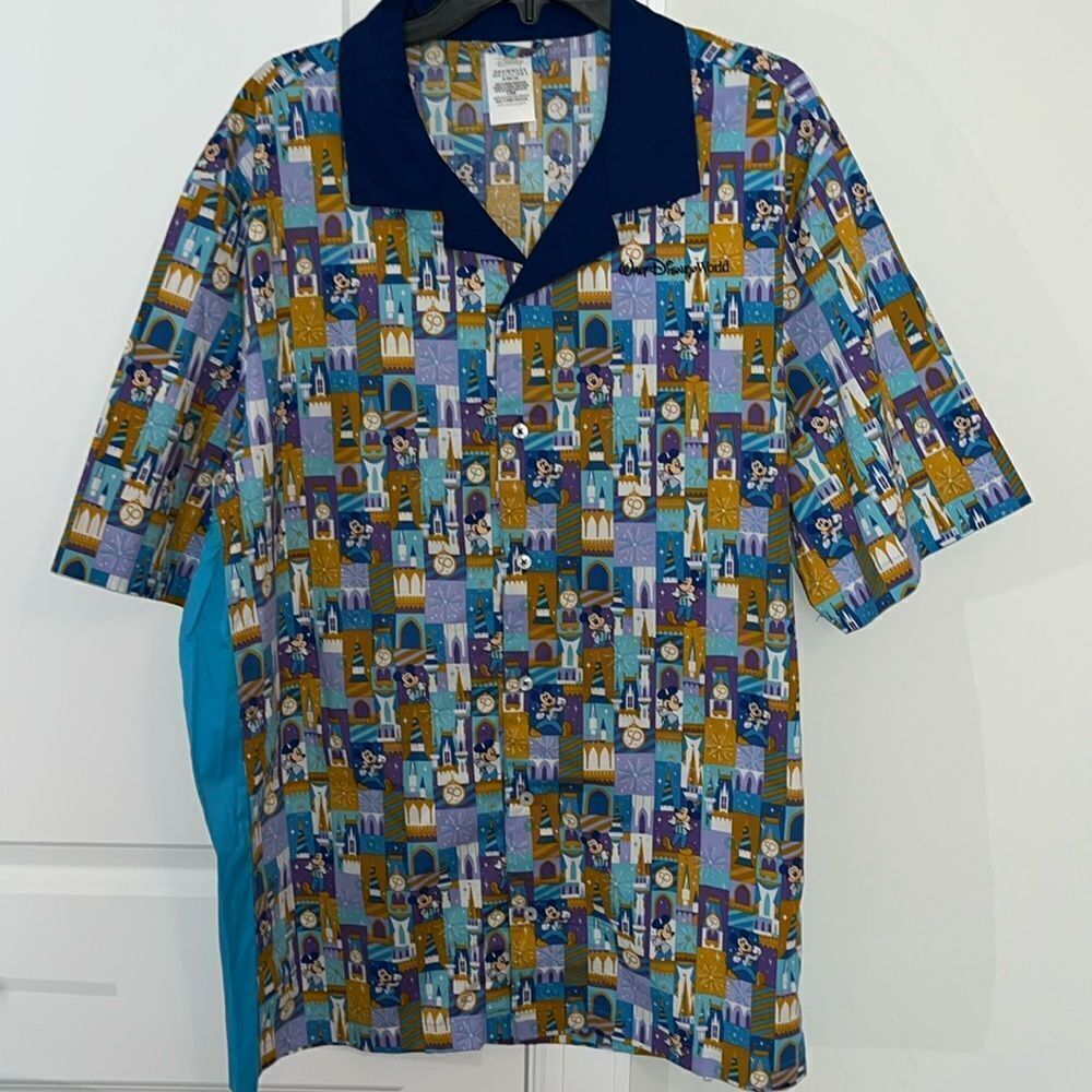 Walt Disney World 50th Anniversary Mickey Mouse Button-Up Camp Shirt XL Brunei
